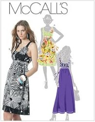 6110 McCalls Sleeveless Gathered Tied Inset Panel Dress Lengths Pattern  4-10 uncut